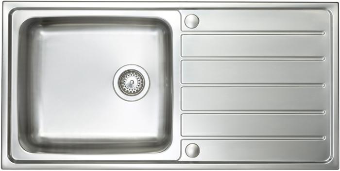 Homestyle SD100L Sonata Large Single Bowl & Drainer Inset Sink Stainless steel