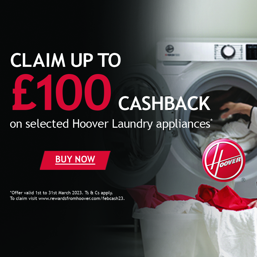 Hoover claim up to £100 Cashback ( Ends 31.03.23 )