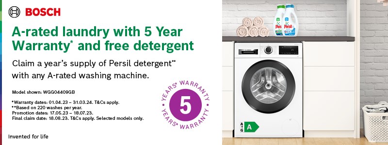 Bosch 5 year warranty and free detergent 18-07-23